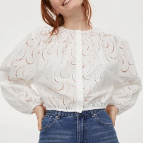H&M Broderie Anglaise Top (Like-New size M) - Picture 2 of 6